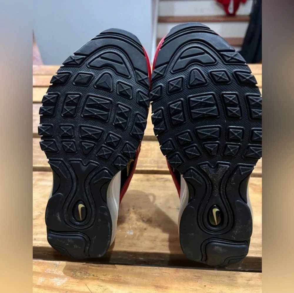 NWOT Nike Air Max 97 Red and Gold Sequins - Picture 3 of 8